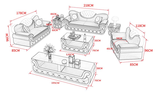 Komplett Set Sofagarnitur 7tlg. Sitz Sideboard Design Wohnzimmer Gruppe Garnitur