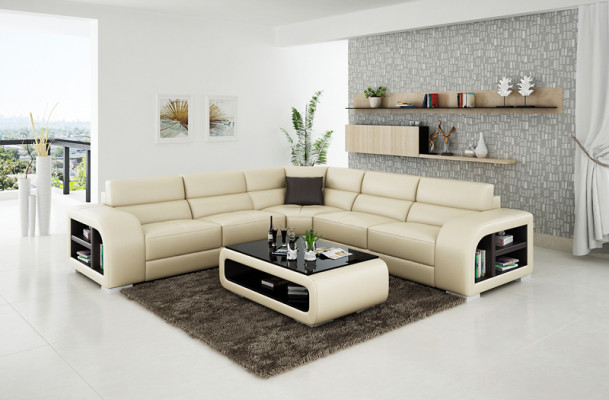 Ledersofa Couch Wohnlandschaft Dekor Modern Eck Ecksofa Design Garnitur