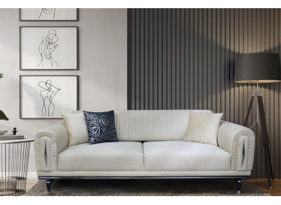 Dreisitzer Couch Polster Möbel Einrichtung 3 Sitz Platz Couchen Sofa Stoff