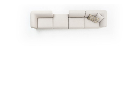 Sofa Beige Wohnzimmer Modern Stil Sofa 6 Sitzer Möbel Textil 430cm