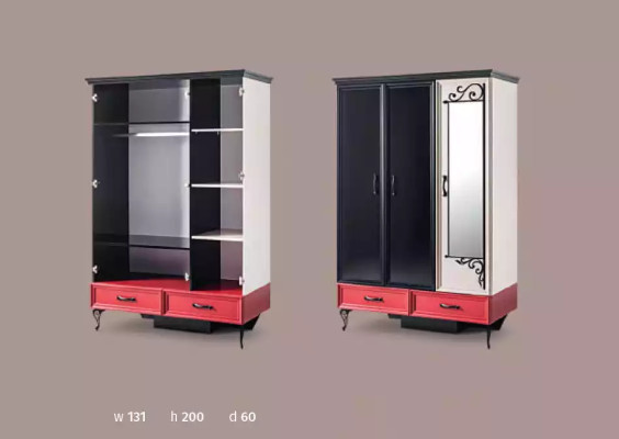 Kinder Schlafzimmer Rot Schwarz Klassische Komplettzimmer Schrank Bett