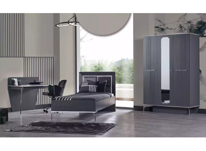 Design Jugendzimmer Schlafzimmer Set Schrank Bett Schreibtisch 3tlg.