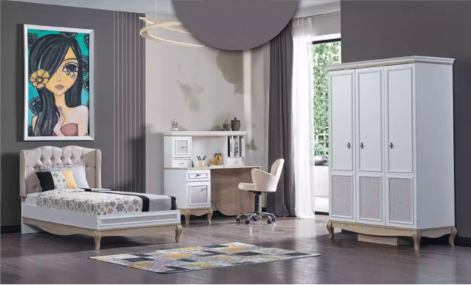 Design Betten Kinderbett Jugendzimmer Bett Möbel Gepolstert 100x200cm