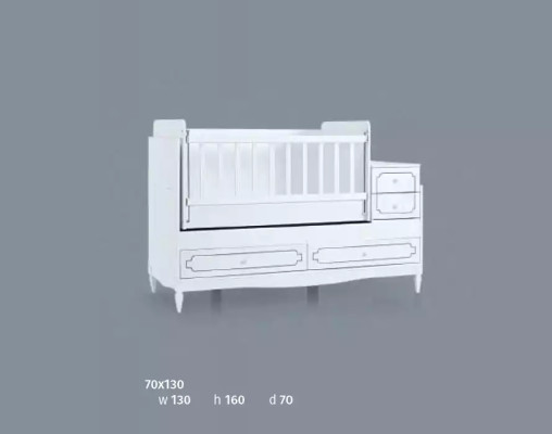 Kinderbett Säugling Baby Kleinkind Bett Holzbett Weiß mit Regalen