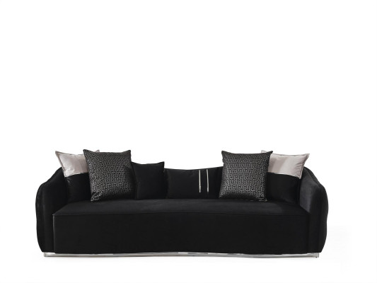 Viersitzer Sofa 4 Sitzer Sofas Modern Design Stoff Polyester Schwarz