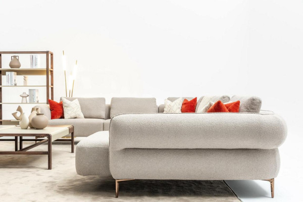 Ecksofa U- Form Beige Luxus Wohnzimmer Modern Polstersofa Neu