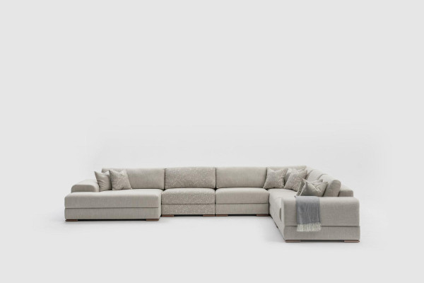 Ecksofa U-Form Wohnzimmer Couch Sofa Design Moderne Möbel 150x425x320