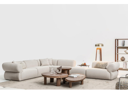 Gemütliches Ecksofa L-Form Beige Polstersofa Wohnlandschaft Couch Neu