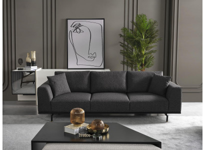 Viersitzer Sofa 4 Sitzer Sofas Modern Grau Design Stoff Polyester Neu