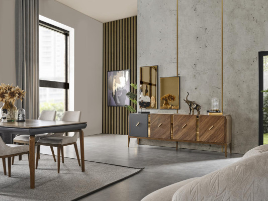 Sideboard Kommode Luxus Schränke Kommoden Wohnzimmer Holz Braun Möbel