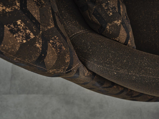 Sessel Ohrensessel Cocktailsessel Stoff Wohnzimmer Polyester Braun