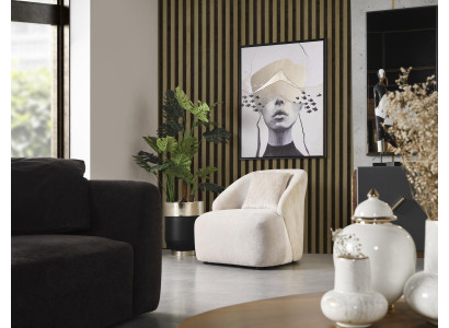 Sessel Ohrensessel Modern Stoff Wohnzimmer Polyester Weiß Design Sitz