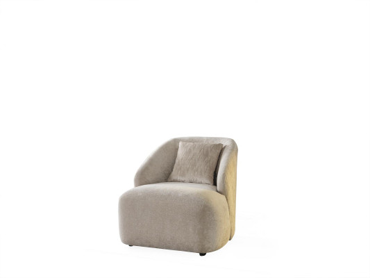 Sessel Ohrensessel Modern Stoff Wohnzimmer Polyester Weiß Design Sitz