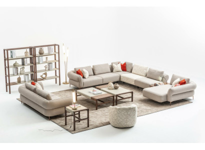 Sofagarnitur 2+1 Sitzer U-Form Sofa Set Wohnzimmer Garnitur Luxus Couchen