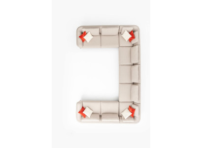 Sofa U- Form Luxus Wohnzimmer Ecksofa Beige Polstersofa Design Modern Stil