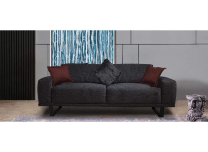Design Sofa 3 - Sitzer Wohnzimmer Luxus Schwarzer Möbel Couchen Sofas