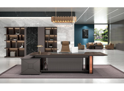 Eckschreibtisch Büro Einrichtung Chef Zimmer Möbel Design Schreibtische