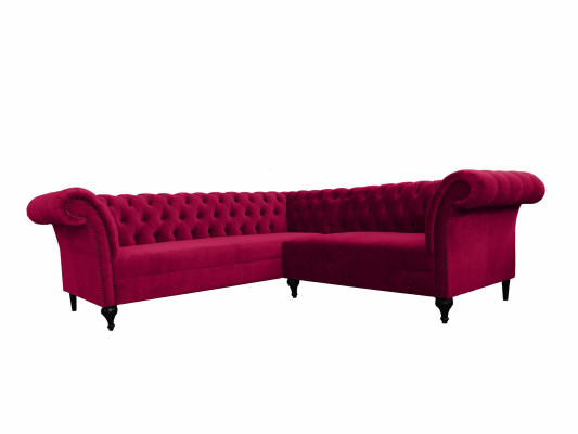 Modern Chesterfield Ecksofa Eckcouch Designer Sofa Couch Samt Ledersofa
