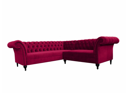 Modern Chesterfield Ecksofa Eckcouch Designer Sofa Couch Samt Ledersofa