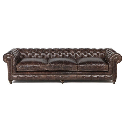 Braunes Chesterfield Sofa Couch Polster Stoff Leder Couchen Polster Garnitur Big XXL