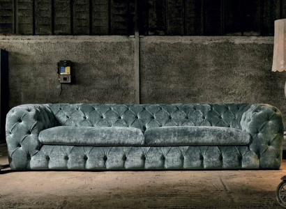 Luxus Chesterfield Designer Couchen Leder Sofa Textil Stoff xxl big couchen
