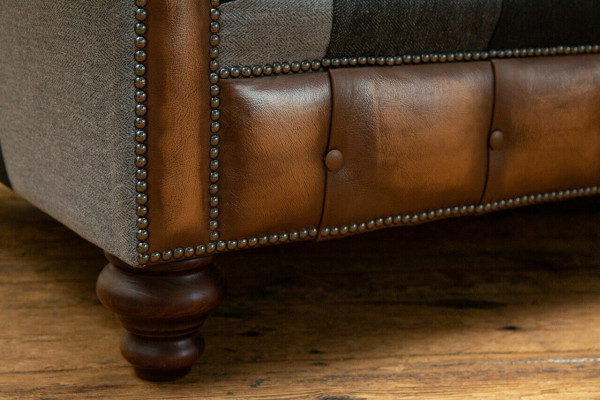 Chesterfield Textil Sofa 3 Sitzer Sofa Polster Sofas Design Luxus Stoffsofas New