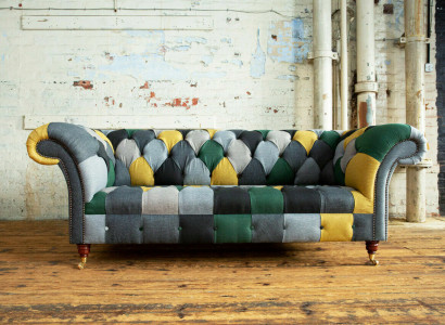 Dreisitzer Couch Polster Design Sofa 3er Sitz Sofas Zimmer Möbel Grün Moderne