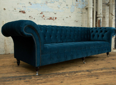 Design Chesterfield Sofagarnitur 4 Sitzer Stoff Couch Sofa Polster Sofas 265cm