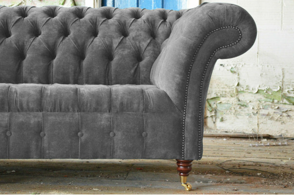 Dreisitzer Chesterfield Graue Couch Polster Sofas Moderne Couchen