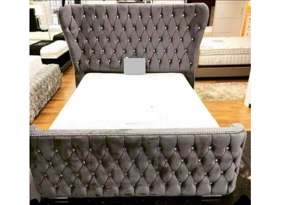 Chesterfield Textil Bett Schlafzimmer Betten Doppel Polster 140/160/180/200 cm