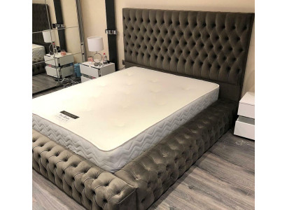 Chesterfield Textil Bett Schlafzimmer Betten Doppel Polster 140/160/180/200 cm