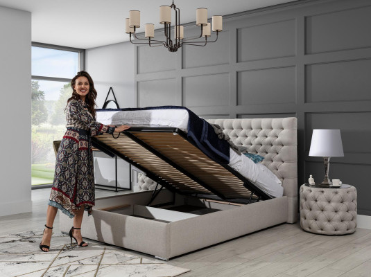 Modern Bett Weißes stilvolles Chesterfield Doppelbett Design Betten Polster Bett