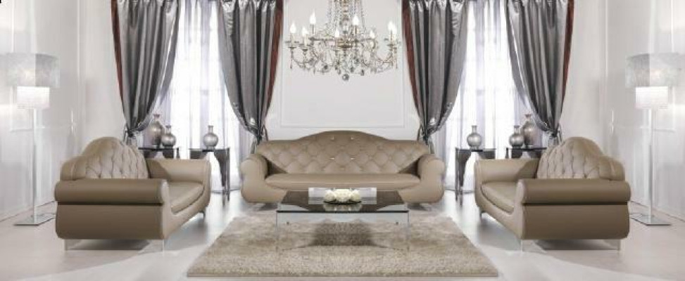 Beige Sofagarnitur Chesterfield Sofas Polster 3+1+1 Set Garnitur