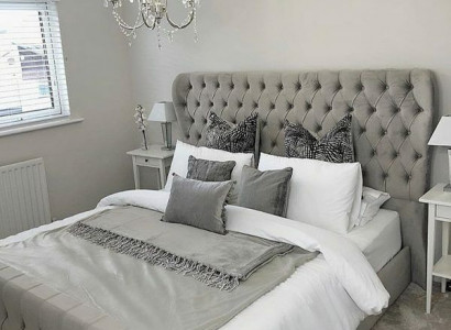 Chesterfield Designer Bett Schlafzimmer Textil Leder Polster 140/160/180/200 cm