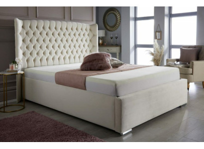 Chesterfield Bett Design Schlafzimmer Englisches Betten 180x200cm Textil Polster