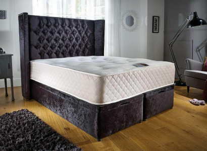Chesterfield Designer Bett Schlafzimmer Textil Leder Polster Samt 160x200 Neu