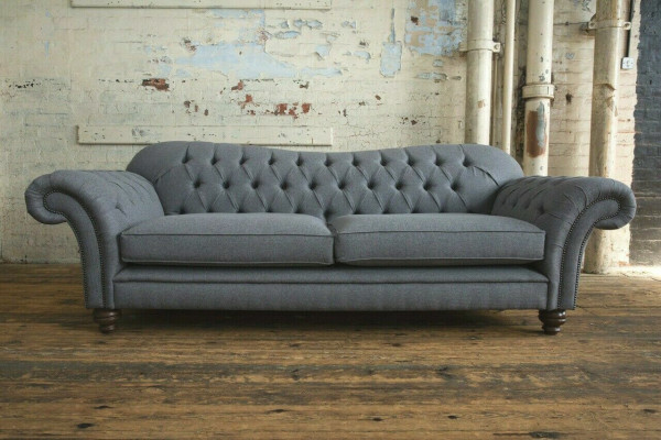 Sofa 4 Sitzer Couch design Chesterfield Sitz Garnitur Leder Textil Polster Neu