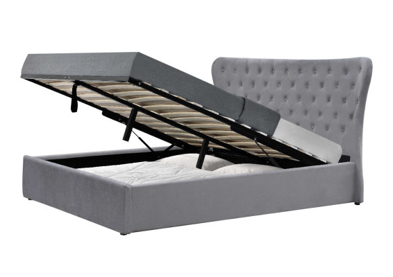 Graues Chesterfield Doppelbett Luxus Betten Designer Schlafzimmer Bett