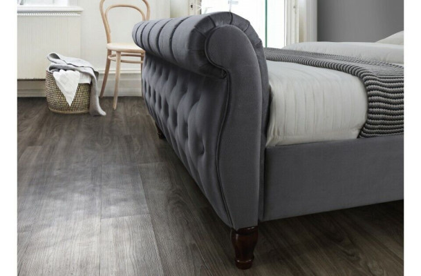 Klassisches Samt Textil Bett Doppel Betten Gepolsterte Hotel Schlazimmer 180x200