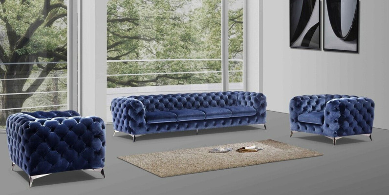 Italienische Sofa 2x Einsitzer Couch Set Polster Set Chesterfield Neu 1+1 Sitzer