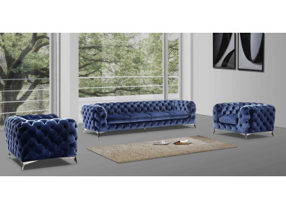 Italienische Sofa 2x Einsitzer Couch Set Polster Set Chesterfield Neu 1+1 Sitzer