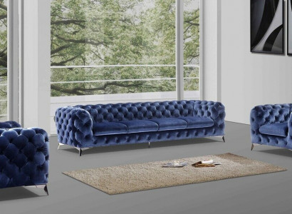 Italienische Sofa 2x Einsitzer Couch Set Polster Set Chesterfield Neu 1+1 Sitzer