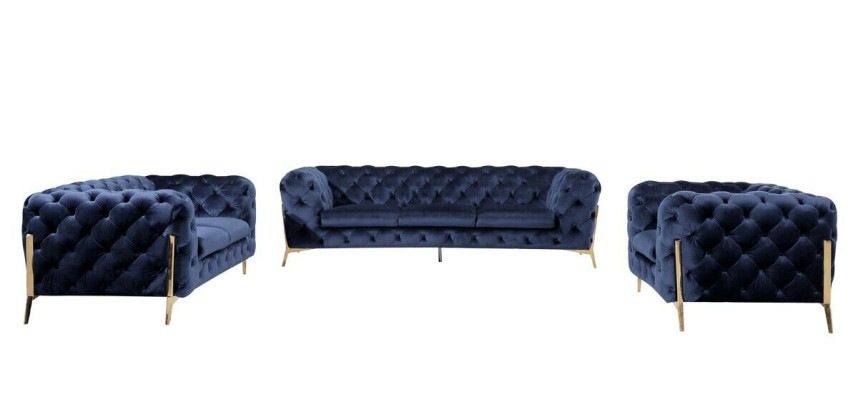 Chesterfield Set 2x Sessel Couch Set Chesterfield 1+1 Sitz Polster Sessel