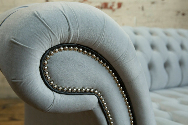 Chesterfield Sofa Set 3+2 Sitzer Samt Velour Garnitur Design Garnituren