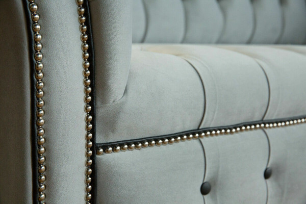 Chesterfield Sofa Set 3+2 Sitzer Samt Velour Garnitur Design Garnituren