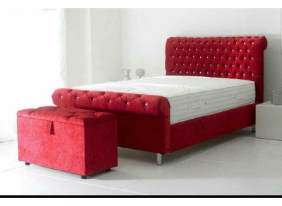 Chesterfield Hotel Doppel Leder Bett Schlafzimmer Polster Luxus Betten 200x200cm