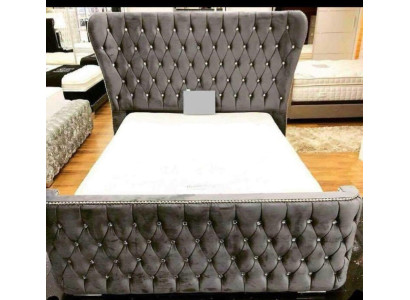 Chesterfield Hotel Doppel Leder Bett Schlafzimmer Polster Luxus Betten 200x200