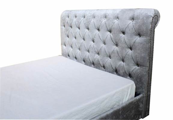Design Chesterfield Bett Textil Samt Polster Leder Hotel Betten Schlafzimmer Neu