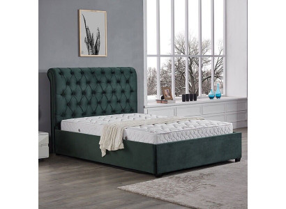 Modernes grünes Chesterfield Doppelbett Designer Luxus Betten