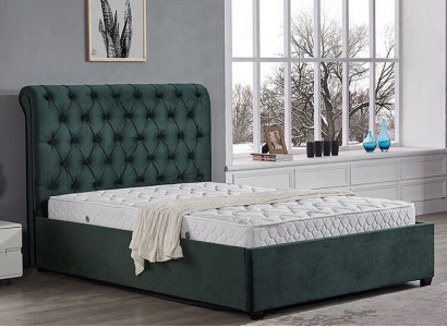 Modernes grünes Chesterfield Doppelbett Designer Luxus Betten